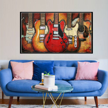 wholesale single panel unframed printed painting of musical instrument for decoration