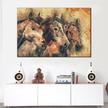 Running Horse Poster Print Animal Nursery Wall Art Canvas Painting Child Picture Nordic Kids Baby Room Decoration