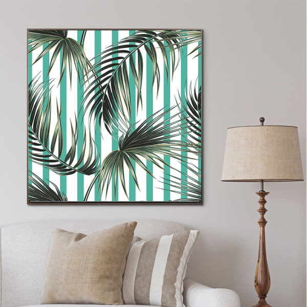 Hot sale summer fresh banana leaf home decoration painting printing canvas oil painting