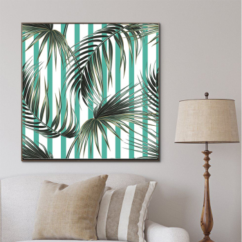 Hot sale summer fresh banana leaf home decoration painting printing canvas oil painting