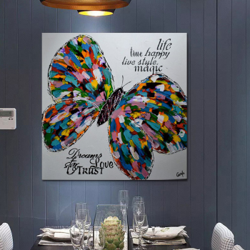 Handmade Abstract Golden Butterfly Oil Painting On Canvas Handpainted Abstrat Paintings For Living Room Decor Wall Art Pictures