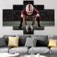 Modern Frameless Rugby Sports Spirit 5 Canvas Wall Art Combination Painting Home Decoration Oil Painting