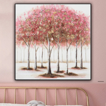 Decoración de pared hecha a mano, maderas rosas, lienzo abstracto, pintura al óleo para sala de estar, decoración de pared
