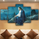 Jesus Blue Background 5 Canvas Wall Art Combination Painting Home Decoration Oil Painting