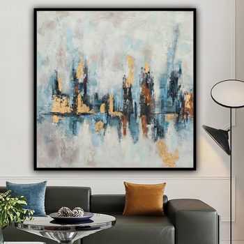 Pop decoration best price wall canvas art Abstract streetscape oil painting abstract