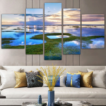 Modern five printed landscape painting living room sofa background canvas decoration painting