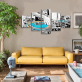 Hot Selling 5 Panel Musical Instruments Art Canvas Painting, Canvas Print Canvas Wall Art Deco Painting