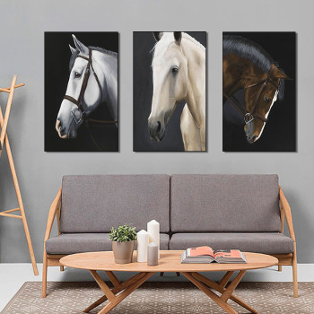 3 paneles caballo giclee lienzo arte de la pared pintura en lienzo pinturas de pared personalizadas obra de arte pintura decoración de la pared de la sala de estar