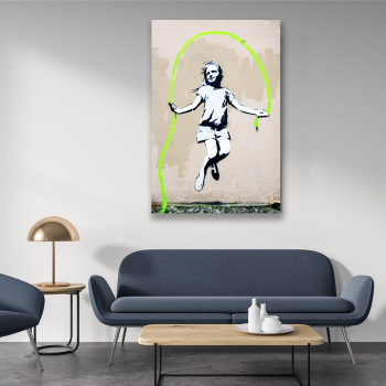 Wholesale custom home hotel decoration kids skipping rope printing canvas modern wall art painting