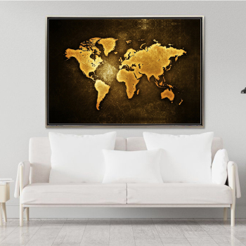 Custom order wholesale wall art geographical map bedroom wall decoration canvas printing painting