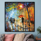 100% Handmade  Texture Oil Painting I'll hold an umbrella for you Abstract Art Wall Pictures