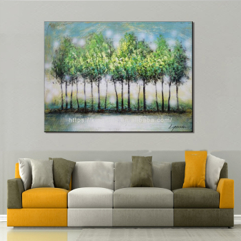 100% planta árbol hecho a mano cuchillo textura pintura al óleo abstracto verde arte pared cuadros para sala de estar hogar Oficina Decoración