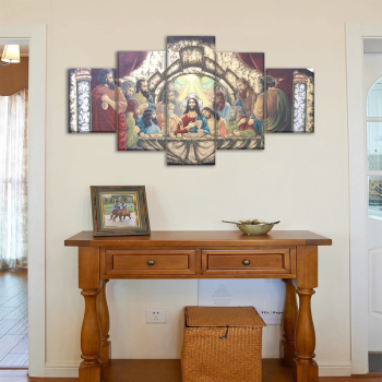 Pinturas enmarcadas de catolicismo de varios paneles personalizados al por mayor Nuevo cartel de lienzo de arte de pared para decoración del hogar