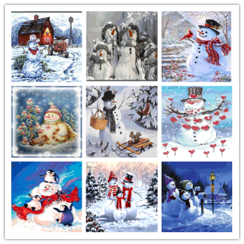 Pangoo оптовая продажа на заказ милый рождественский снеговик DIY картина по набору номеров