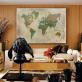 Modern World Map Home Decoration Poster Living Room Wall Art Canvas Oil Painting