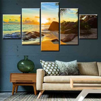 Best sellers hand painted wall art for living room lonely island theme canvas print painting