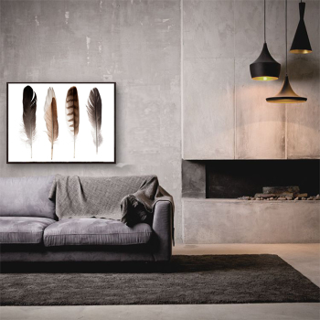 Wholesale Homestay Modern Feather Abstract Frameless custom canvas print painting