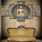 5 panneau toile mur art bouddha peinture imprimé religion peintures pour salon mur décoration de la maison pas de cadre