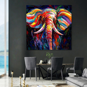 handgemachte Malerei afrikanische Kunst Tier Elefant Leinwand Kunstwerk für Zuhause Wände Wohnzimmer Dekor Quadro Großhandel