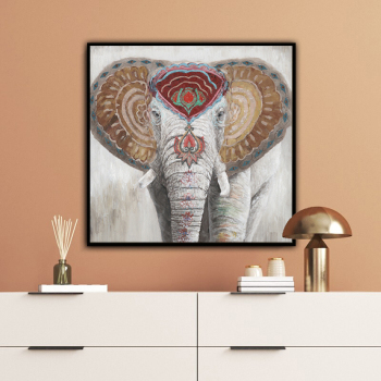 High Quality Animal Art Handmade African Elephant home Oil Painting on Canvas