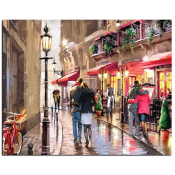 Парижские уличные пейзажи, популярные масляные краски для рукоделия, набор для рисования, сделай сам, холст, картина по номерам, 40X50 см, акрил