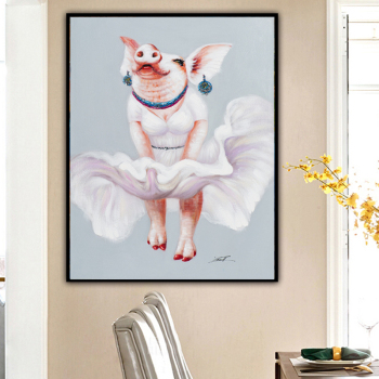 Colourful pig Animal Handmade oil painting on the Canvas factory directly sale