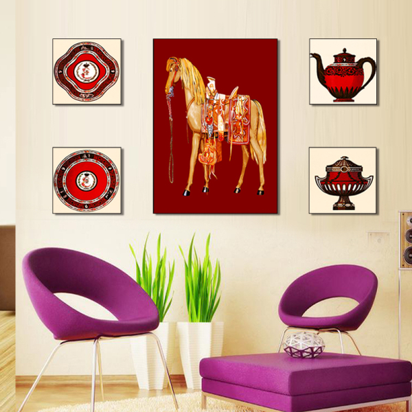European Thangka style horse art giclees print for sale Modern animal print art wall home Christmas decoration nordic home decor