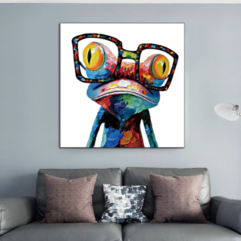 Wholesale Custom multi-panel Dog with Glasses Framed Paintings New wall art Canvas Poster for other home decor