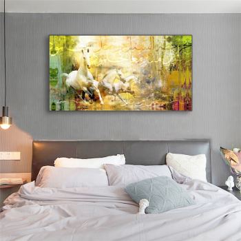 New Arrival Muslim Horse Canvas Painting, Animal Wall Art Modern Abstract Paintings For Home Decoration