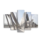 New Arrival 5 Panel Print Canvas Wall Art Painting, Abstract Grey Islamic Architecture Art Printed Canvas Painting
