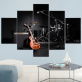 Modern Musical Instrument Guitar Black Background Home Decoration Poster Living Room Wall Art Canvas Oil Painting