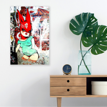 Comic style custom design cute cartoon rabbit design wall decoration modern wall art painting