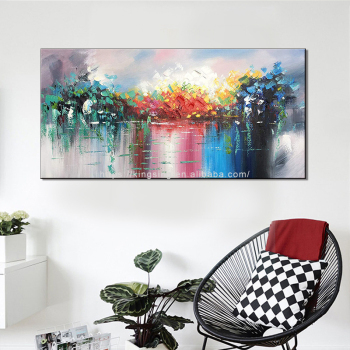 New product glacial volcanoes and lakes art paintings print handmade  canvas oil painting