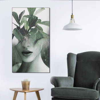 wall decor Nordic Decoration Modern Naked Leaf Girl Wall Art Canvas Painting Print Poster nordic home decor
