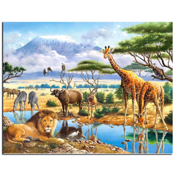 Cuadro de animales de jirafa DIY, Kits de pintura por números, pintura acrílica sobre lienzo, cuadro de arte de pared moderno para decoración del hogar, 40x50