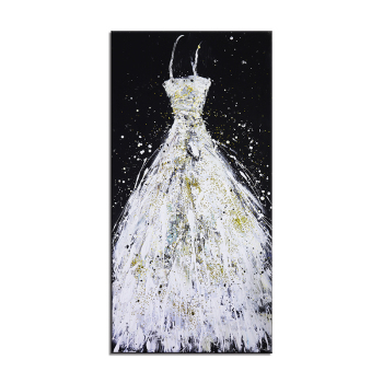 Современная абстрактная картина маслом, настенное искусство, женское белое свадебное платье, ручная роспись маслом на холсте, украшение для дома
