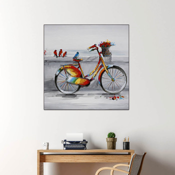 2018 plus récent peinture abstraite moderne à la main toile de peinture à l'huile d'art de mur de vélo