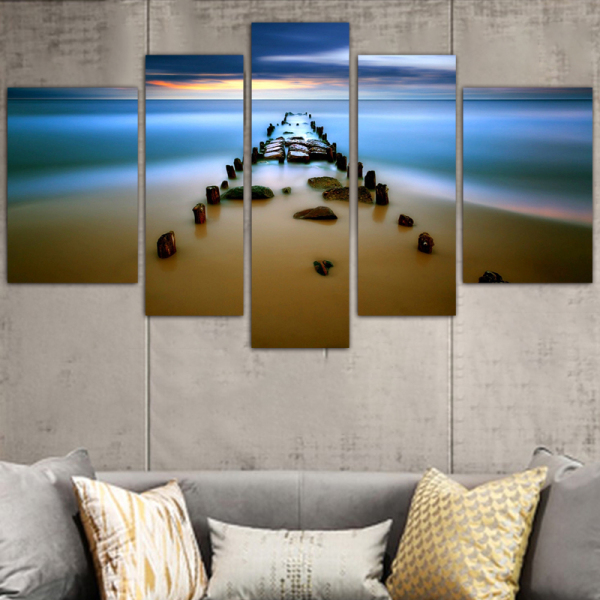 Hotel interior designs nature sea scenery oil painting digital printed canvas paintings for sale