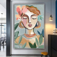 Handmade  Texture Oil Painting A woman with long eyelashes Abstract Art Wall Pictures  Decoration