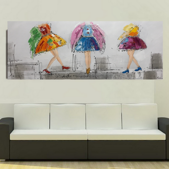 Hot selling Home Decoration Fashion Girls Modern Canvas Art Abstract Oil Painting