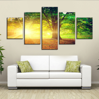 Bilder Heimdekoration HD-gedruckte Gemälde Modulare Poster Moderne 5-Panel-Sonnenschein-Landschaftstableau-Wandkunst-Leinwand