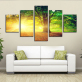 Cuadros decoración del hogar pinturas impresas en HD carteles modulares moderno 5 paneles sol paisaje cuadro pared arte lienzo