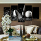 Modern Frameless Golf Sports Black And White Canvas Wall Art 5 Combination Painting Home Decoration Oil Painting