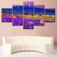 Lienzo moderno sin marco Snow Mountain Purple Lavender Beauty Print Arte de la pared Pintura al óleo para el hogar Decoración 5 Cuadros de la sala de estar