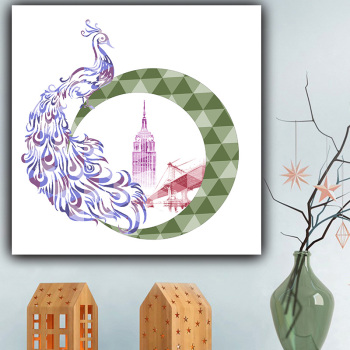 OEM Painting Design Abstract Peacock Photo Printed Original Product Canvas Painting