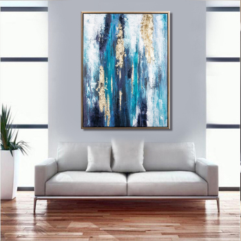 Handmade Modern Decoration Acrylic Textured Abstract Canvas Painting Gold Foil Art Decor Handmade Oil Painting