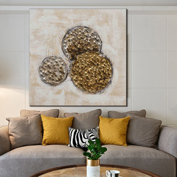 New selling art painting abstract metal seal theme kitchen wall decoration handmade oil painting
