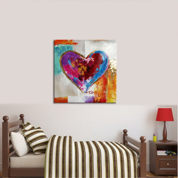 handmade oil painting loveheart Thick texture home decor Wall Decoration