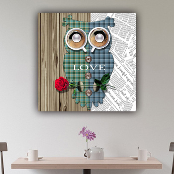 Best wholesale wall art custom design abstract owl photo picture canvas print original product painting