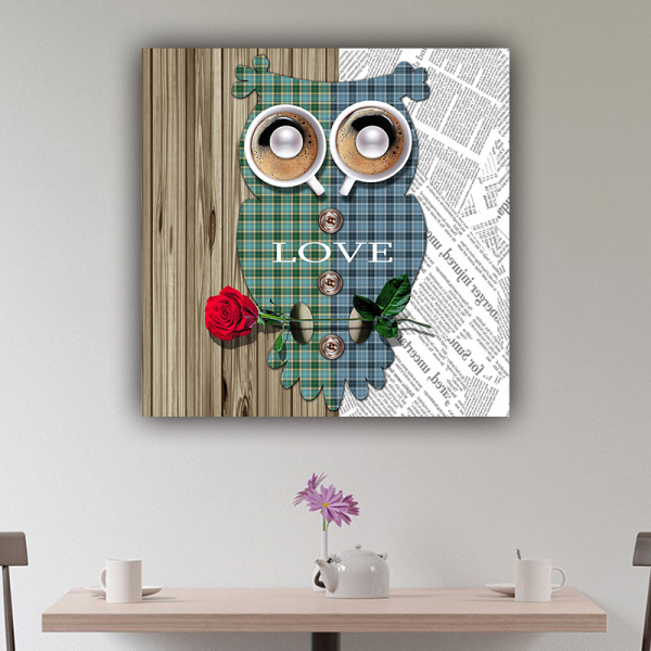 Best wholesale wall art custom design abstract owl photo picture canvas print original product painting